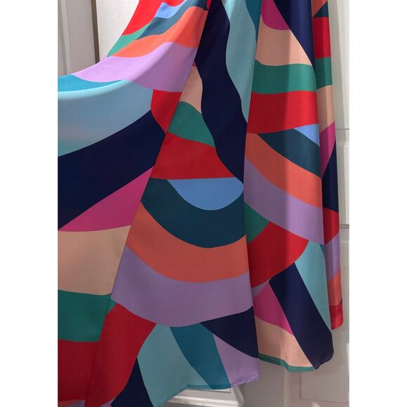 NWT Hutch Gemma Colorful Abstract Wrap Maxi Dress Size S - Picture 11 of 15